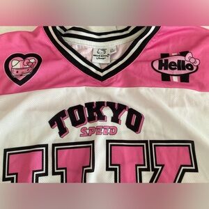 Hello Kitty Sanrio womens crop Jersey  large